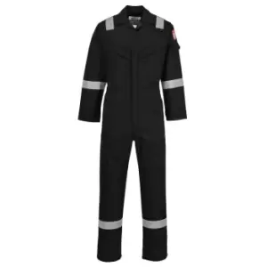 image of Biz Flame Mens Aberdeen Flame Resistant Antistatic Coverall Black 2XL 32"