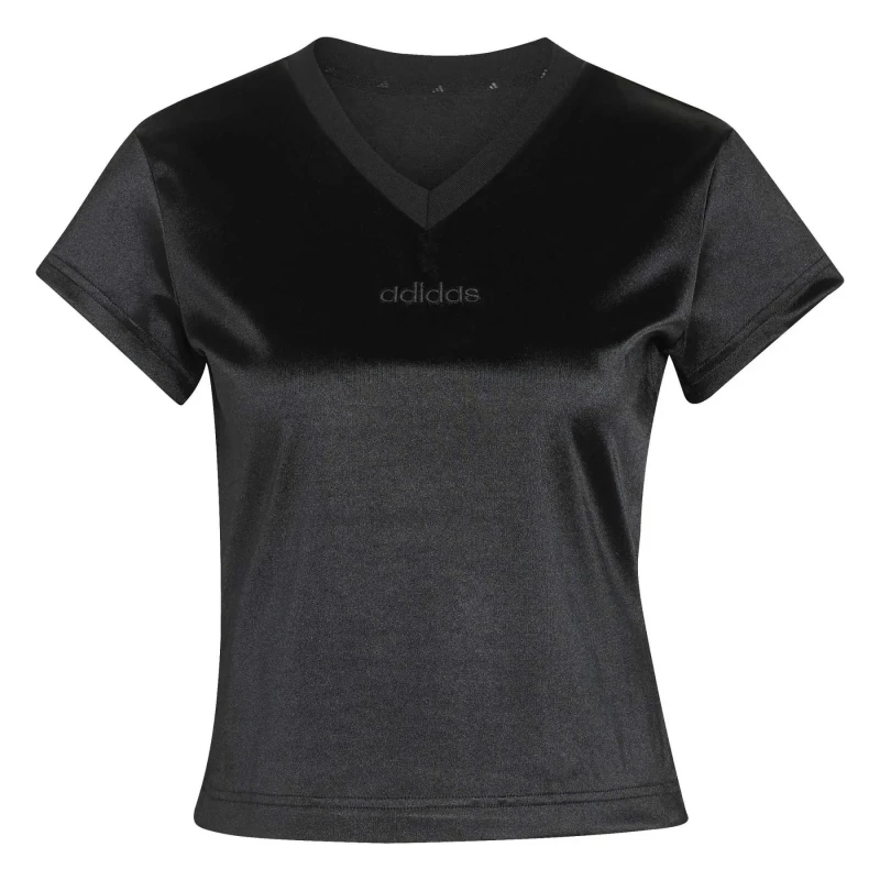 Image of Adidas Satin T-Shirt For Her adidas Seasonal Essentials Noir Female S