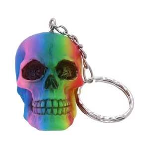 Image of Rainbow (set of 6) Skull Keyrings