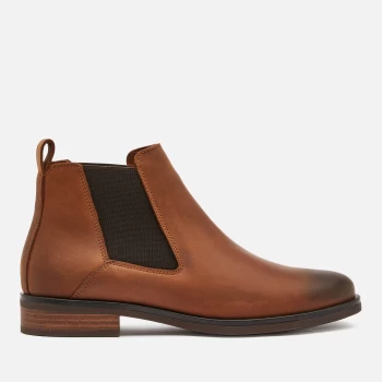 Image of Clarks Womens Memi Top Leather Chelsea Boots - Dark Tan - UK 4