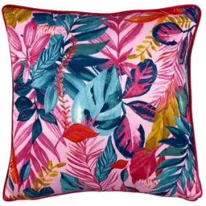 image of Psychedelic Jungle Tropical Cushion Pink