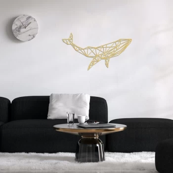 Image of Whale 1 - Gold Gold Decorative Metal Wall Accessory