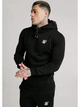 SikSilk Muscle Fit Overhead Hoodie - Black, Size XS, Men