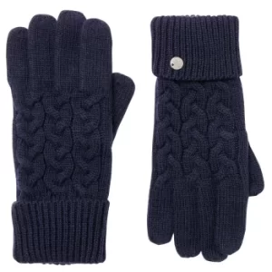 Joules Womens Elena Cable Gloves French Navy