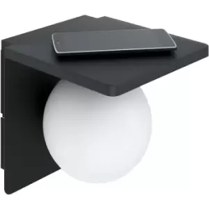 image of CIGLIE Wall Light with QI Charging - Black - Eglo