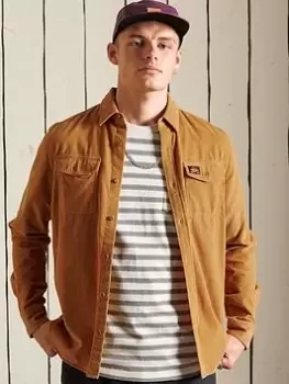 Image of Superdry Trailsman Cord Shirt - Mustard, Mustard, Size XL, Men
