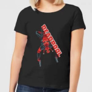 image of Marvel Deadpool Hang Split Womens T-Shirt - Black