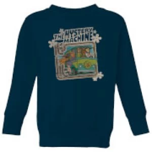 image of Scooby Doo Mystery Machine Psychedelic Kids Sweatshirt - Navy - 11-12 Years