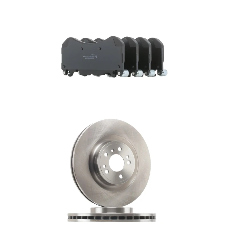 Image of RIDEX 3405B2912 Brake disc and pads set Front Axle, Brake Disc Type: internally vented, prepared for wear warning indicator Brake Set,disc brakes (34