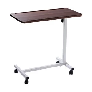 Image of HOMCOM Multipurpose Overbed/Chair Table W/4 Castors-White/Brown