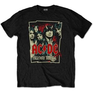 image of AC/DC - Highway To Hell Sketch Unisex Large T-Shirt - Black