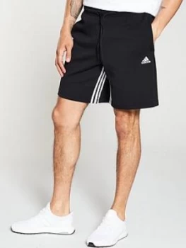 image of adidas Inside Leg 3 Stripe Short - Black, Size 2XL, Men