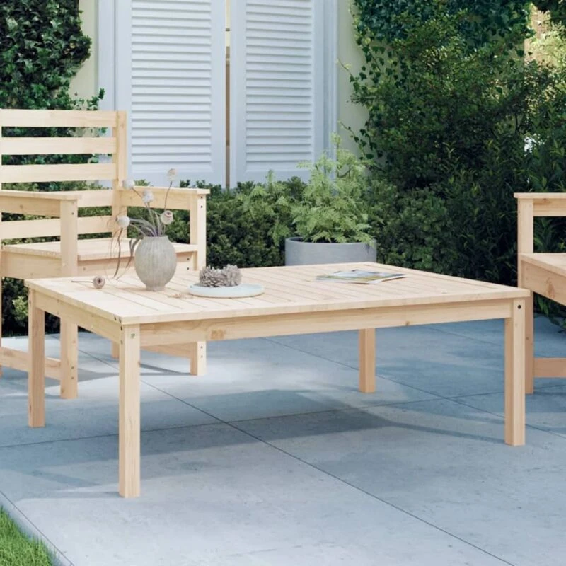 Image of JINLEFU Jinlefu - Garden Table 121x82.5x45cm Solid Wood Pine vidaXL JRVDZX-824127_DE