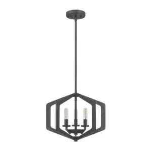Image of Quoizel Vanguard Wire Frame Pendant Ceiling Light Old Black