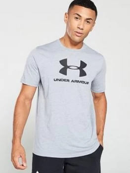 Image of Urban Armor Gear Sportstyle Logo Short Sleeve T-Shirt, Grey/Black, Size 2XL, Men