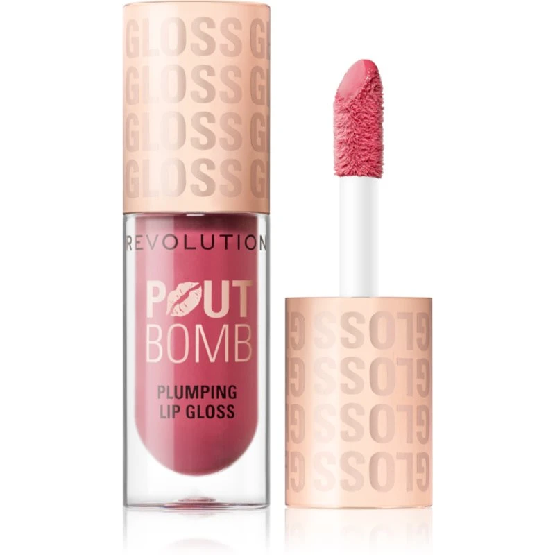 Image of Revolution Pout Bomb Plumping Lip Gloss Wild Mauve Pink
