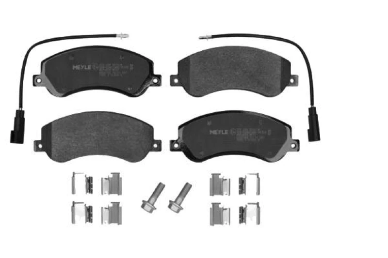 Image of MEYLE 025 244 8419/W Brake pad set Front Axle, incl. wear warning contact, with accessories, Original Quality, with anti-squeak plate Brake Pad Set,d
