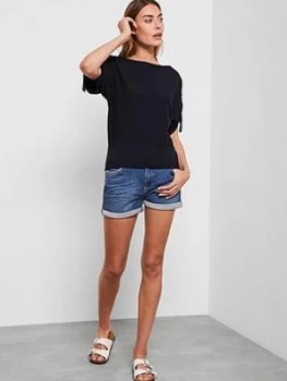 image of Mint Velvet Ruched Overarm Jumper - Navy