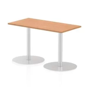 Image of Italia Poseur Table Rectangle 1200600 Top 725 High Oak