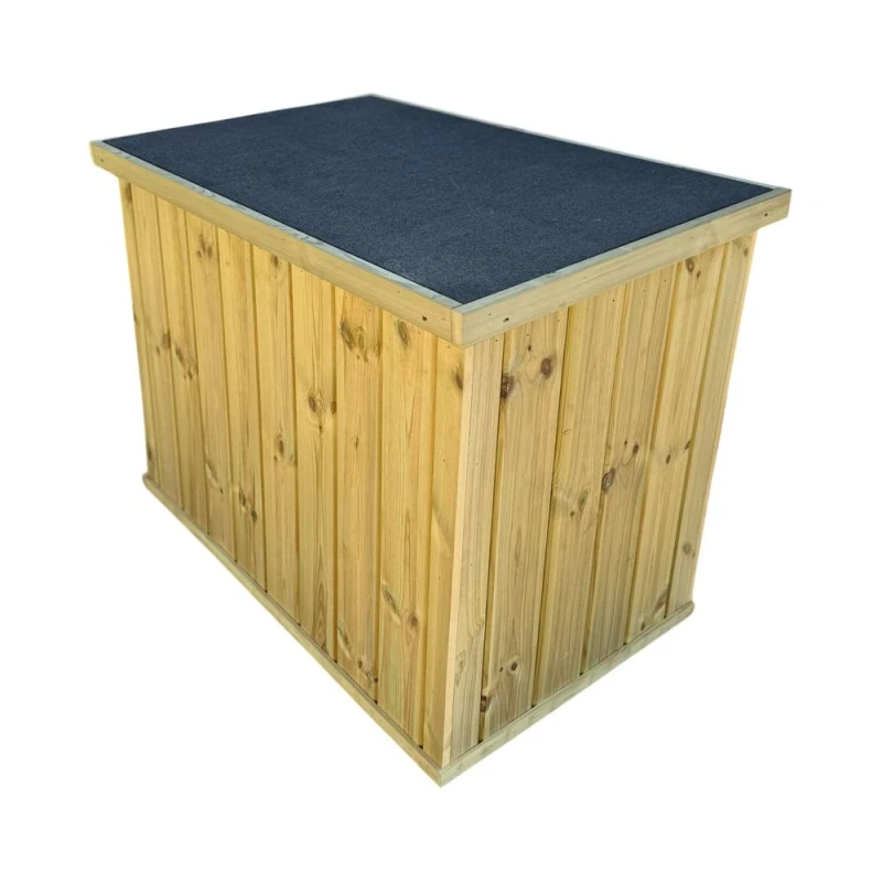 Image of Buttercup Farm Wooden Garden Chest for Outdoor Storage - L100 x W60 x H80cm in Light Brown Light Brown Unisex