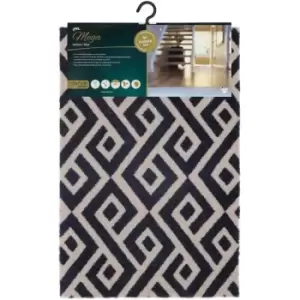 Image of Mega Highly Absorbent Machine Washable Door Mat, Geo Design, Blue/Cream