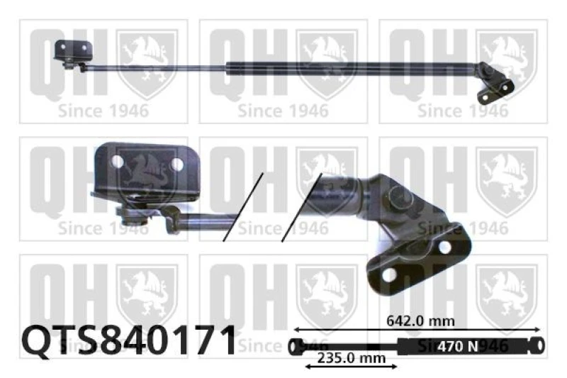 Image of QUINTON HAZELL Tailgate strut QUINTON HAZELL QTS840171