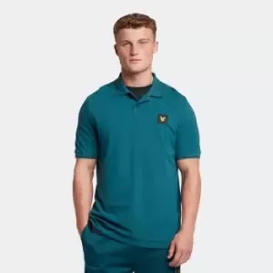 Image of Mens Casuals Tipped Polo Shirt Malachite Green - S
