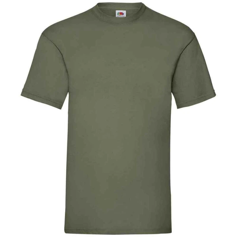 Image of Fruit Of The Loom Fruit of the Loom Men Valueweight T-Shirt in Olive Size: Small Olive S Male 5063527510914