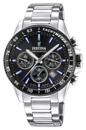 Image of Festina F20560-5 Mens Black Dial Stainless Steel Bracelet Wristw