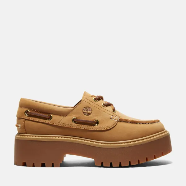 Image of Timberland Stone Street Boat Shoe For Her In Yellow, Size 6
