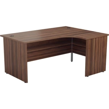 image of One 1600MM LH Panel End Crescent Desk - Dark Walnut