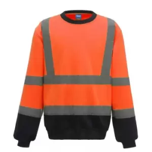 image of Yoko Unisex Adult Hi-Vis Sweatshirt (3XL) (Orange/Navy)