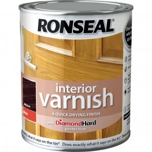 image of Ronseal Interior Quick Dry Gloss Varnish Walnut 250ml