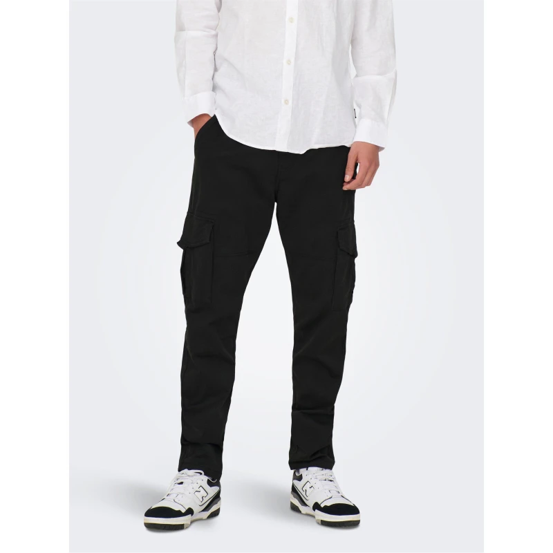 Image of Only and Sons Mens Dean Cargo Trousers Black male 28W S