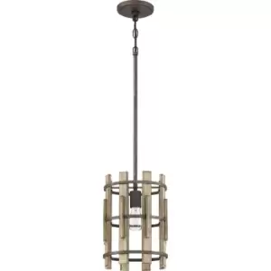 Image of Quoizel Wood Hollow Mini Pendant