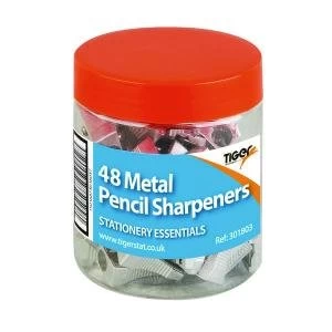 image of Metal Single Hole Pencil Sharpeners Pack of 48 301803