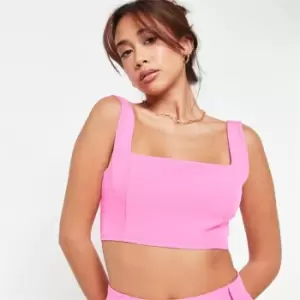 Missguided Seam Detail Tailored Bralet - Pink