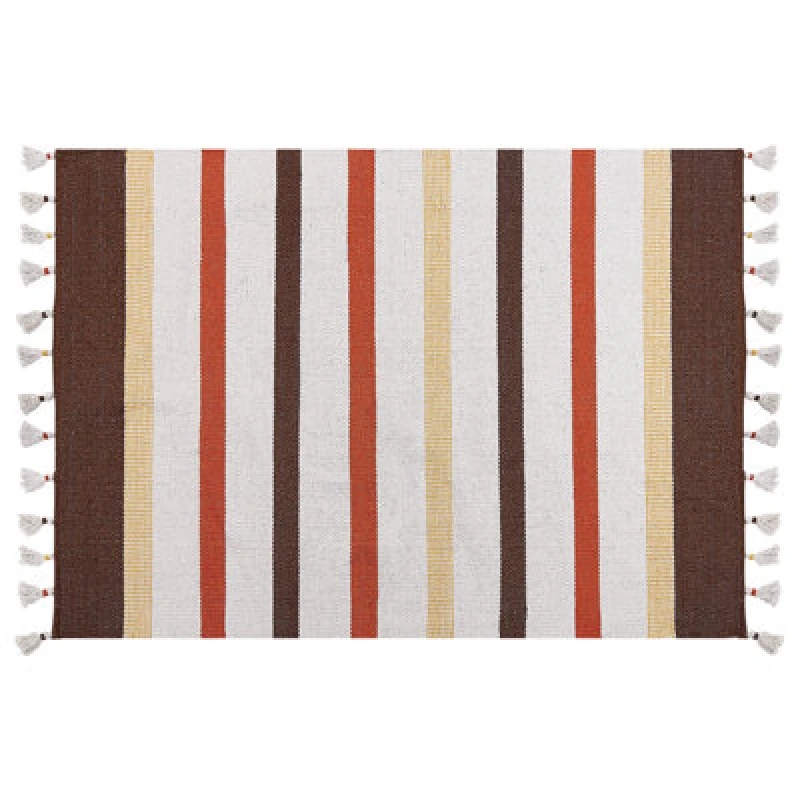 Image of Beliani Rug Hisarli Brown 160 X 230 Cm Cotton