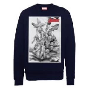Image of Marvel Avengers Assemble Team Sketch Sweatshirt - Black - XL