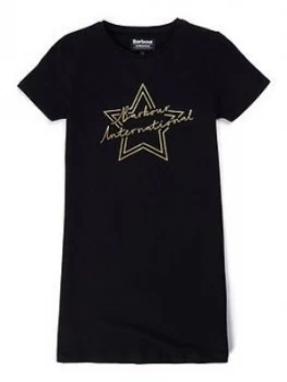 Image of Barbour International Girls Spada Logo Dress - Black