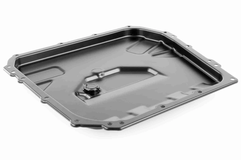 Image of VAICO V10-3498 Oil Pan, automatic transmission Original VAICO Quality, without oil sump gasket, with oil drain plug Oil Pan,automatic transmission (3