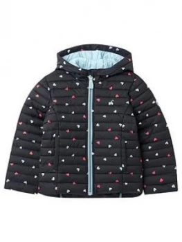 Image of Joules Girls Kinnaird Hearts Padded Coat - Navy, Size 9-10 Years, Women
