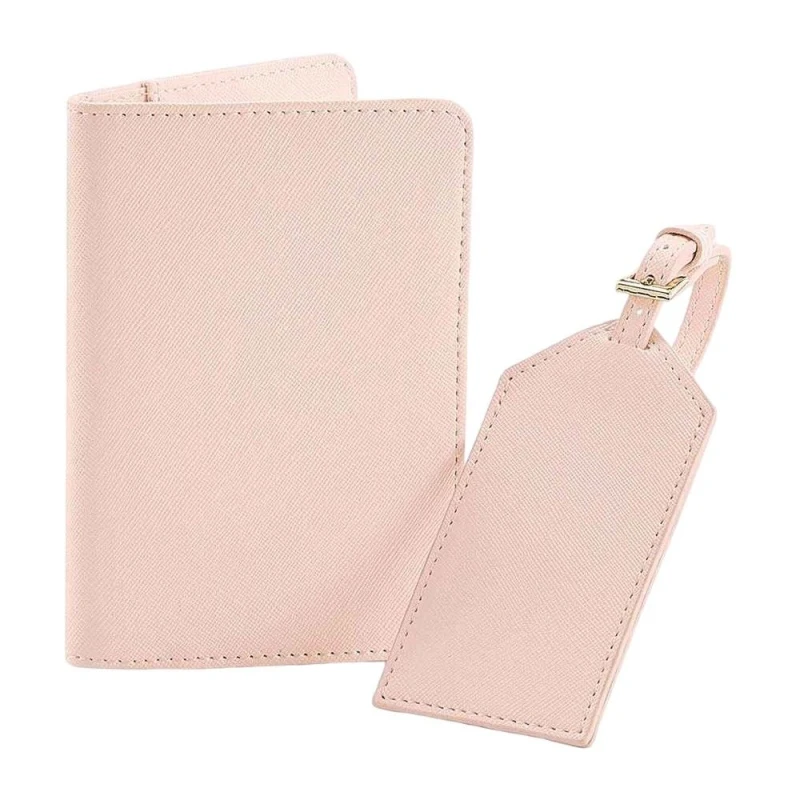 Image of Bagbase Mens Faux Leather Boutique Travel Set in Pink Pink Male One Size