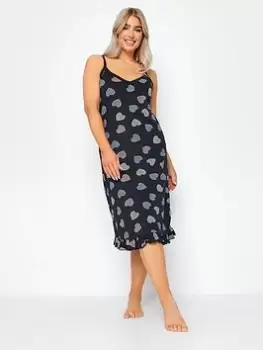 Image of M&Co Dotty Heart Pintuck Chemise, Blue, Size 14-16, Women