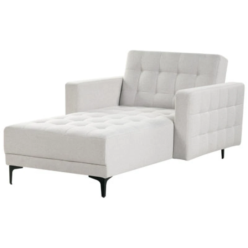 Image of Beliani Chaise Longue Aberdeen Fabric Light Grey