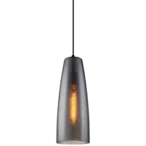 Image of Netlighting Modern Hanging Pendant Black 1 Light with Smoky Shade, E27