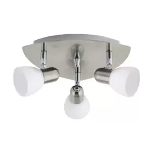 Eglo 90986 Enea Satin Nickel Adjustable Triple Spot Light Fitting