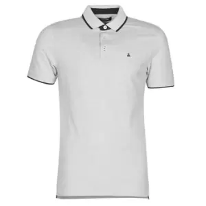 image of Jack Jones JJEPAULOS mens Polo shirt in Grey - Sizes XXL,S,M,L,XL,XS