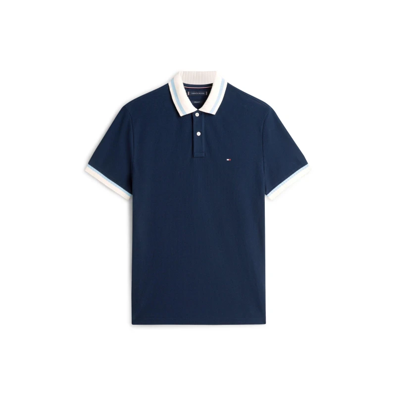 Image of Tommy Hilfiger Mens Short Sleeve Polo Shirt Short Sleeve Polos S Blue 54122718350