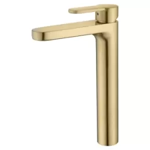 image of Tall Brass Mono Basin Mixer Tap - Zorah